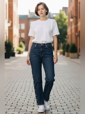 Blumarine Snap Button Jeans Y2K Italian Designer (D36 / US 4)